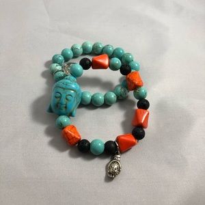 Buddha Bracelet Set Genuine Stones